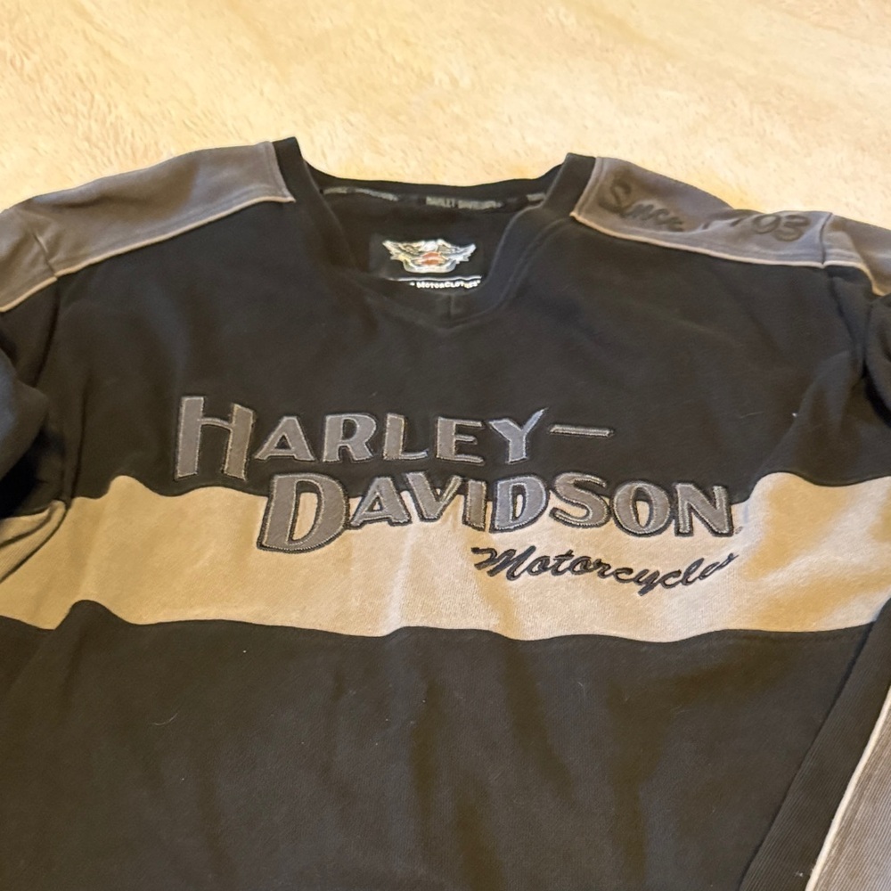 Harley-Davidson Black and Gray Logo Sweatshirt